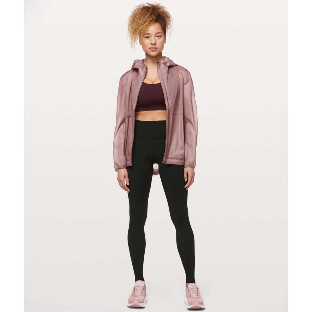 Lululemon Sheerjoy Pink Full Zip Waterproof Hooded Jacket Women's 8 Lightweight - Picture 9 of 16